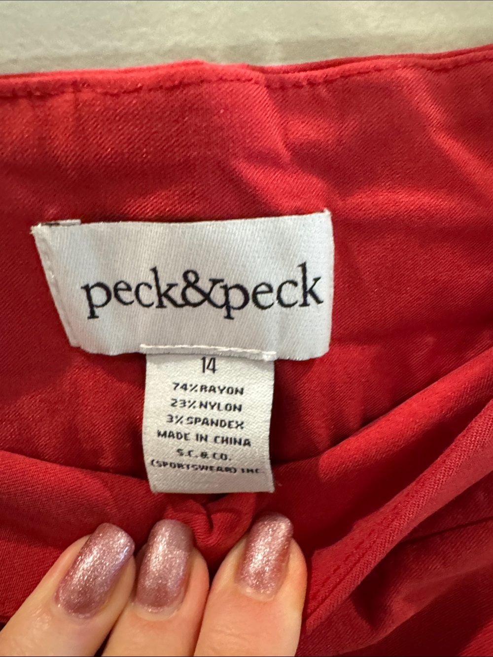 Peck & Peck Vibrant Red Shorts - Picture 6 of 7